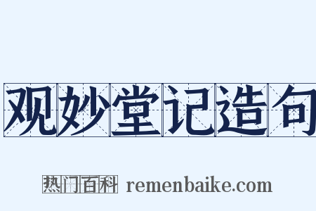 观妙堂记造句是什么意思的图片